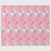 Farbenfrohe Muster auf Narbenrosa Geschenkpapier (Flach)