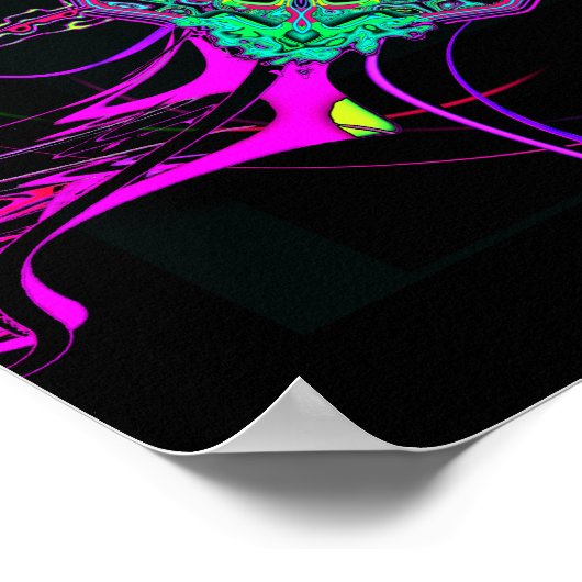 Farbenfrohe Muster (Bio Raumschiff) Poster (Ecke)