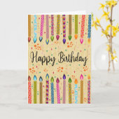 Farbenfrohe Muster Birthday Kerzen für jedermann Karte (Gelbe Blume)