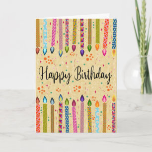 Farbenfrohe Muster Birthday Kerzen für jedermann Karte