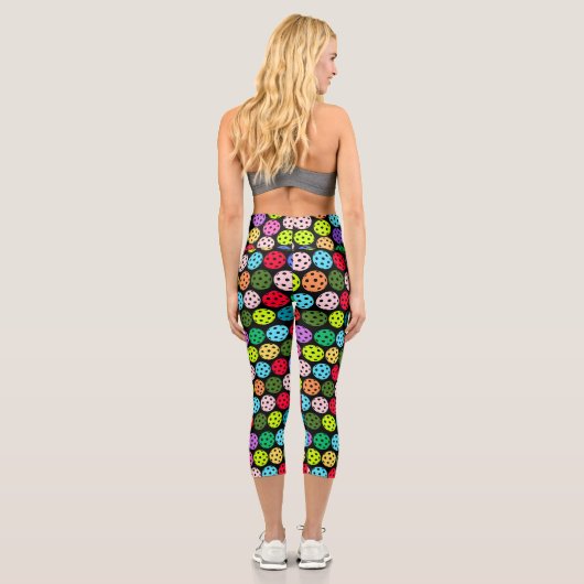 Farbenfrohe Muster Capri Leggings (Rückseite)