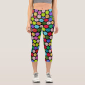 Farbenfrohe Muster Capri Leggings (Vorderseite)