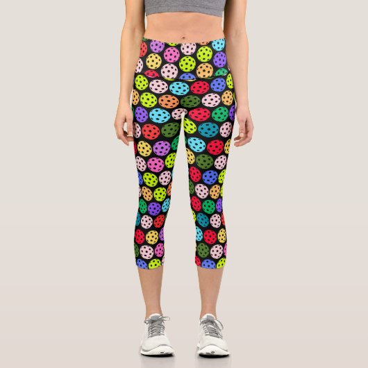 Farbenfrohe Muster Capri Leggings (Vorderseite)