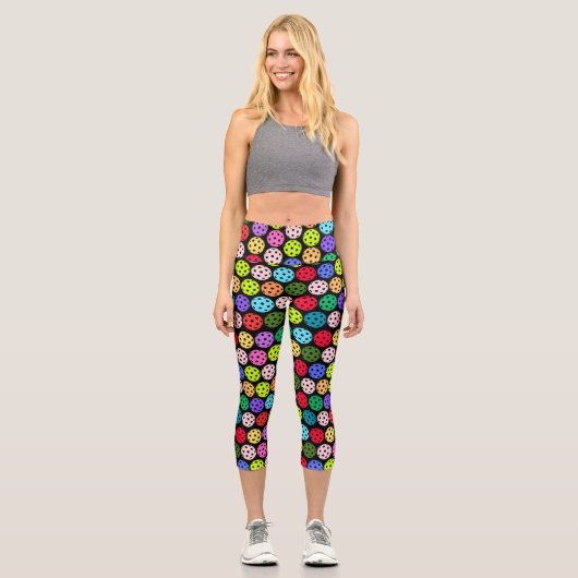 Farbenfrohe Muster Capri Leggings (Vorderseite)