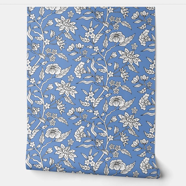 Farbenfrohe Muster | Cornflower Blue Tapete (Abrollen)