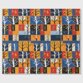 Farbenfrohe Muster der Baumstruktur im Herbst Geschenkpapier (Flach)