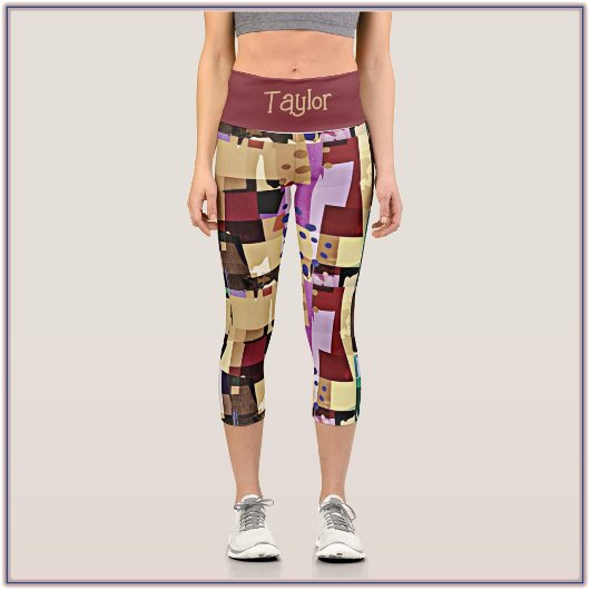 Farbenfrohe Muster der modernen Abstrakten Kunst Capri Leggings