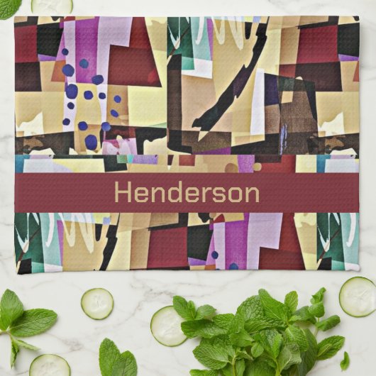 Farbenfrohe Muster der modernen Abstrakten Kunst Geschirrtuch (Gefaltet)