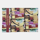 Farbenfrohe Muster der modernen Abstrakten Kunst Geschirrtuch (Horizontal)