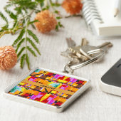 Farbenfrohe Muster der modernen Abstrakten Kunst Schlüsselanhänger (Seite)