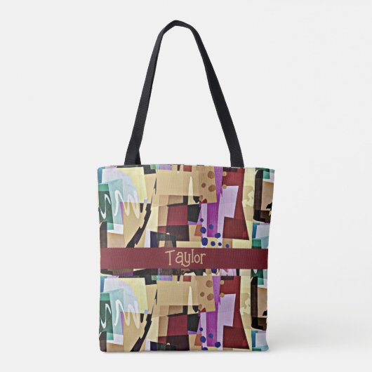 Farbenfrohe Muster der modernen Abstrakten Kunst Tasche (Rückseite)