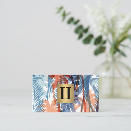 Farbenfrohe Muster der Palmen Visitenkarte (Stehend Vorderseite)