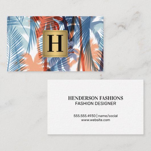 Farbenfrohe Muster der Palmen Visitenkarte (Vorne/Hinten)