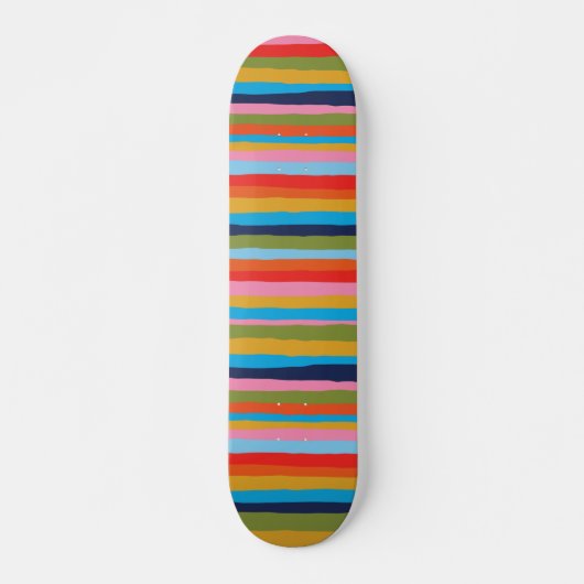 Farbenfrohe Muster der Serrate Stripes Skateboard (Vorne)
