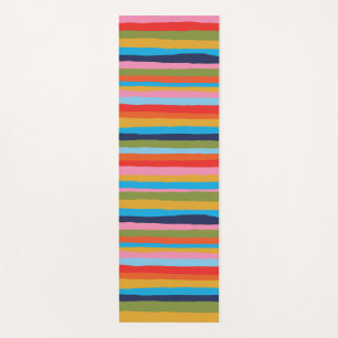Farbenfrohe Muster der Serrate Stripes Yogamatte