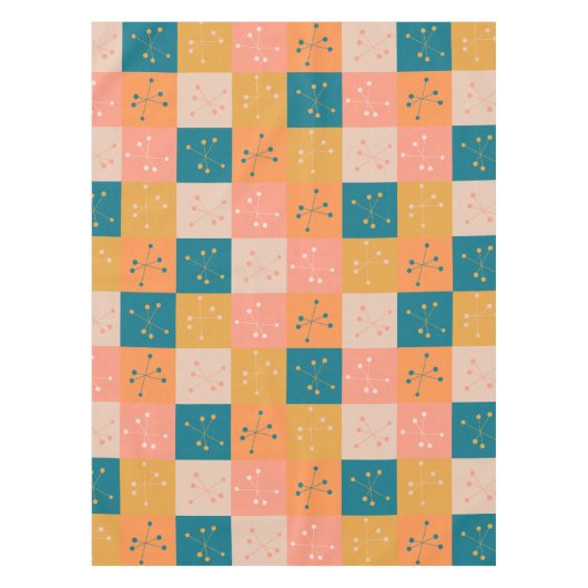 Farbenfrohe Muster des modernen Atommotif-Musters  Tischdecke (Vorderseite)