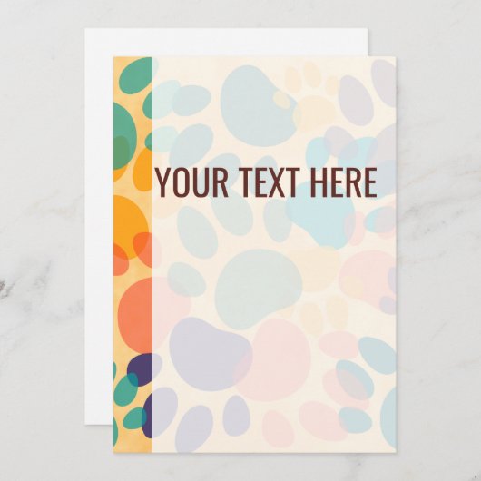 Farbenfrohe Muster Dog Paw Prints Ankündigung (Vorne/Hinten)