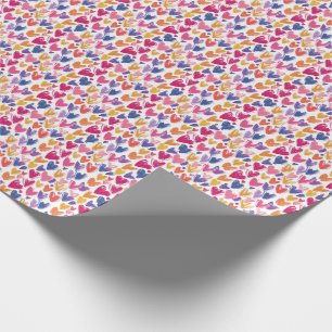 farbenfrohe Muster für den Valentinstag mit Herzen Geschenkpapier