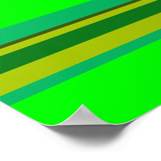 Farbenfrohe Muster für grüne Streifen - individuel Poster (Ecke)