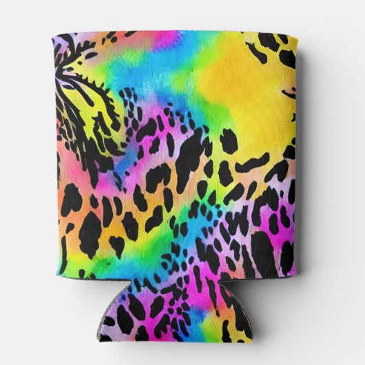 Farbenfrohe Muster für Tierdrucke Dosenkühler (Rückseite)