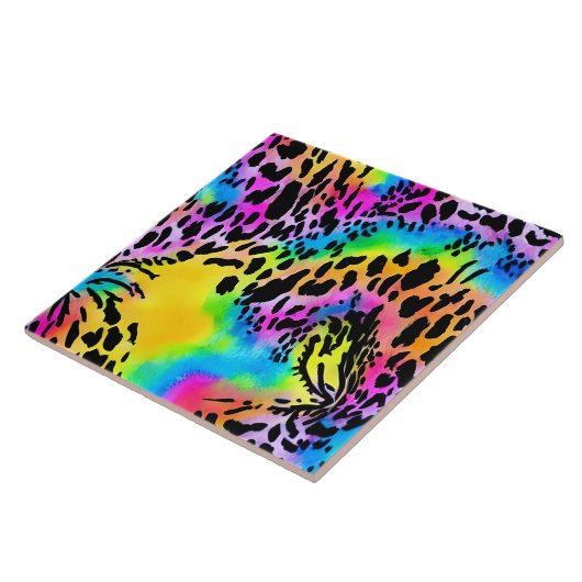 Farbenfrohe Muster für Tierdrucke Fliese (Seite)