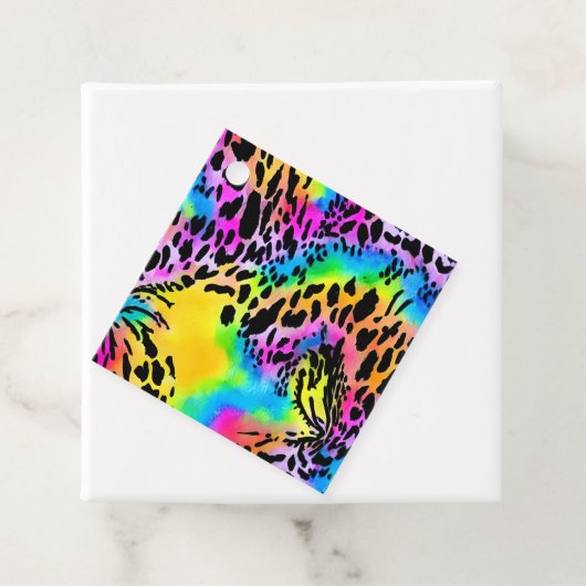 Farbenfrohe Muster für Tierdrucke Geschenkanhänger (Beispiel)