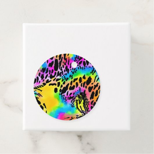 Farbenfrohe Muster für Tierdrucke Geschenkanhänger (Beispiel)