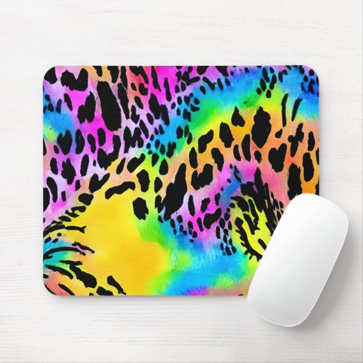 Farbenfrohe Muster für Tierdrucke Mousepad (Mit Mouse)