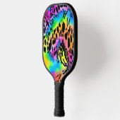 Farbenfrohe Muster für Tierdrucke Pickleball Schläger (Links)