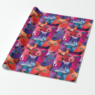 Farbenfrohe Muster für Tiere mit niedrigem Poly Geschenkpapier