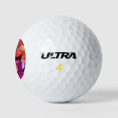 Farbenfrohe Muster für Tiere mit niedrigem Poly Golfball (Logo)
