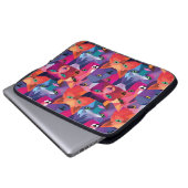 Farbenfrohe Muster für Tiere mit niedrigem Poly Laptopschutzhülle (Vorne Knopf)