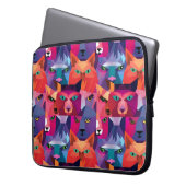 Farbenfrohe Muster für Tiere mit niedrigem Poly Laptopschutzhülle (Vorderseite Links)