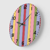 Farbenfrohe Muster für vertikale Streifen Große Wanduhr (Winkel)