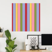 Farbenfrohe Muster für vertikale Streifen Poster (Heimbüro)