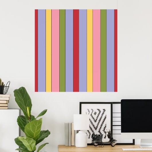 Farbenfrohe Muster für vertikale Streifen Poster (Heimbüro)