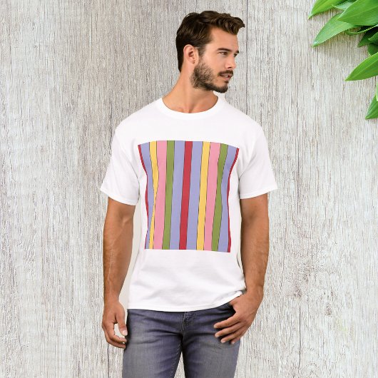 Farbenfrohe Muster für vertikale Streifen T-Shirt