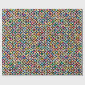 Farbenfrohe Muster Geburtstagsgeschenk Geschenkpapier (Flach)