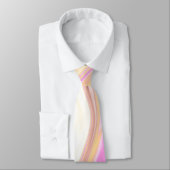 Farbenfrohe Muster Gelb rosa Pastell Neck Tie Krawatte (Gebunden)