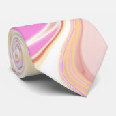 Farbenfrohe Muster Gelb rosa Pastell Neck Tie Krawatte (Gerollt)