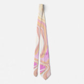 Farbenfrohe Muster Gelb rosa Pastell Neck Tie Krawatte (Rückseite)