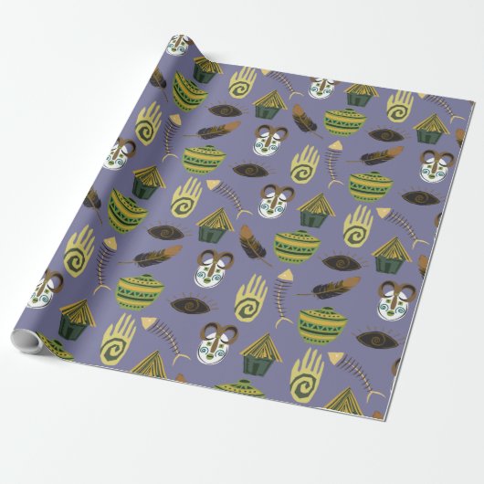 Farbenfrohe Muster Geschenkpapier (Ungerollt)