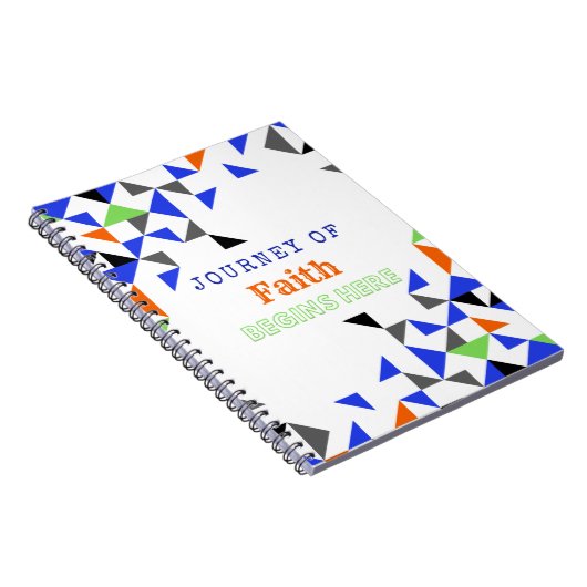 Farbenfrohe Muster Glaube Inspiration Zitat Notizblock (Rechte Seite)