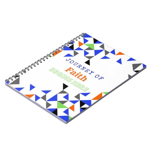 Farbenfrohe Muster Glaube Inspiration Zitat Notizblock (Linke Seite)