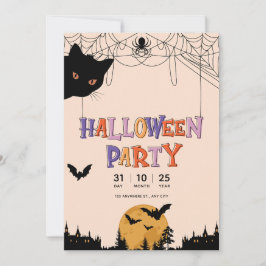 Farbenfrohe Muster glückliche Halloween-Party Einl Einladung