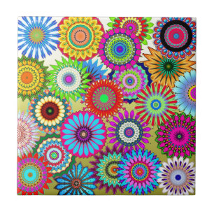 Farbenfrohe Muster Kaleidoskope Mosaiken Fliese