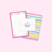 Farbenfrohe Muster Kinder Linienschreibpapier