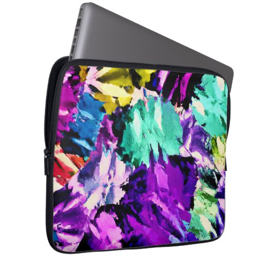 Farbenfrohe Muster Laptopschutzhülle (Vorne Rechts)