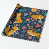 Farbenfrohe Muster mit Fuchs, Muster, Wald, Fall Geschenkpapier (Ungerollt)