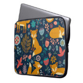 Farbenfrohe Muster mit Fuchs, Muster, Wald, Fall Laptopschutzhülle (Vorderseite Links)
